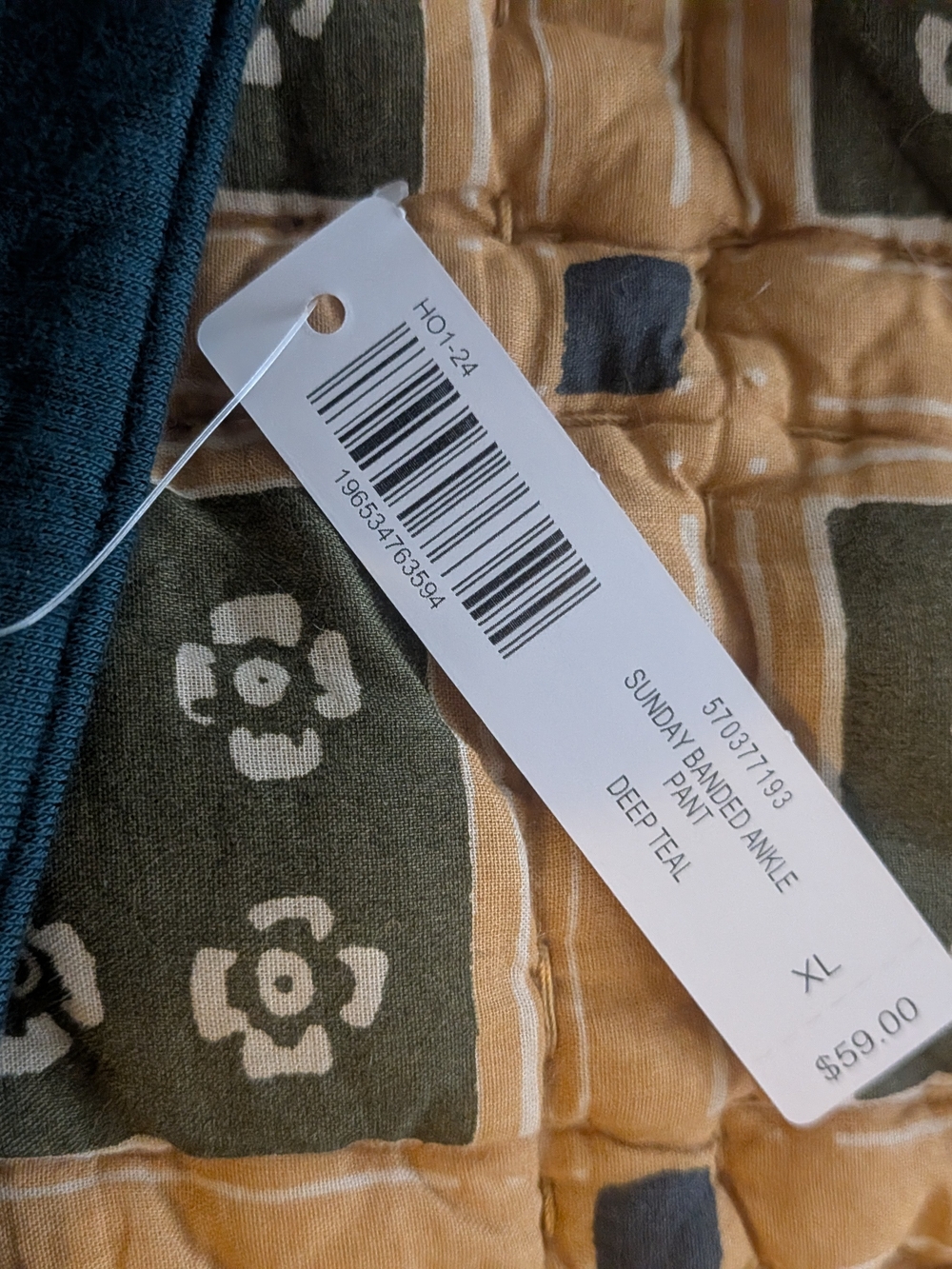 NWT Soma Deep Teal Lounge Pants with Drawstring - Picture 2 of 2